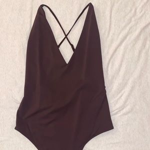 Aritzia Babaton Contour Strappy Bodysuit- Brown